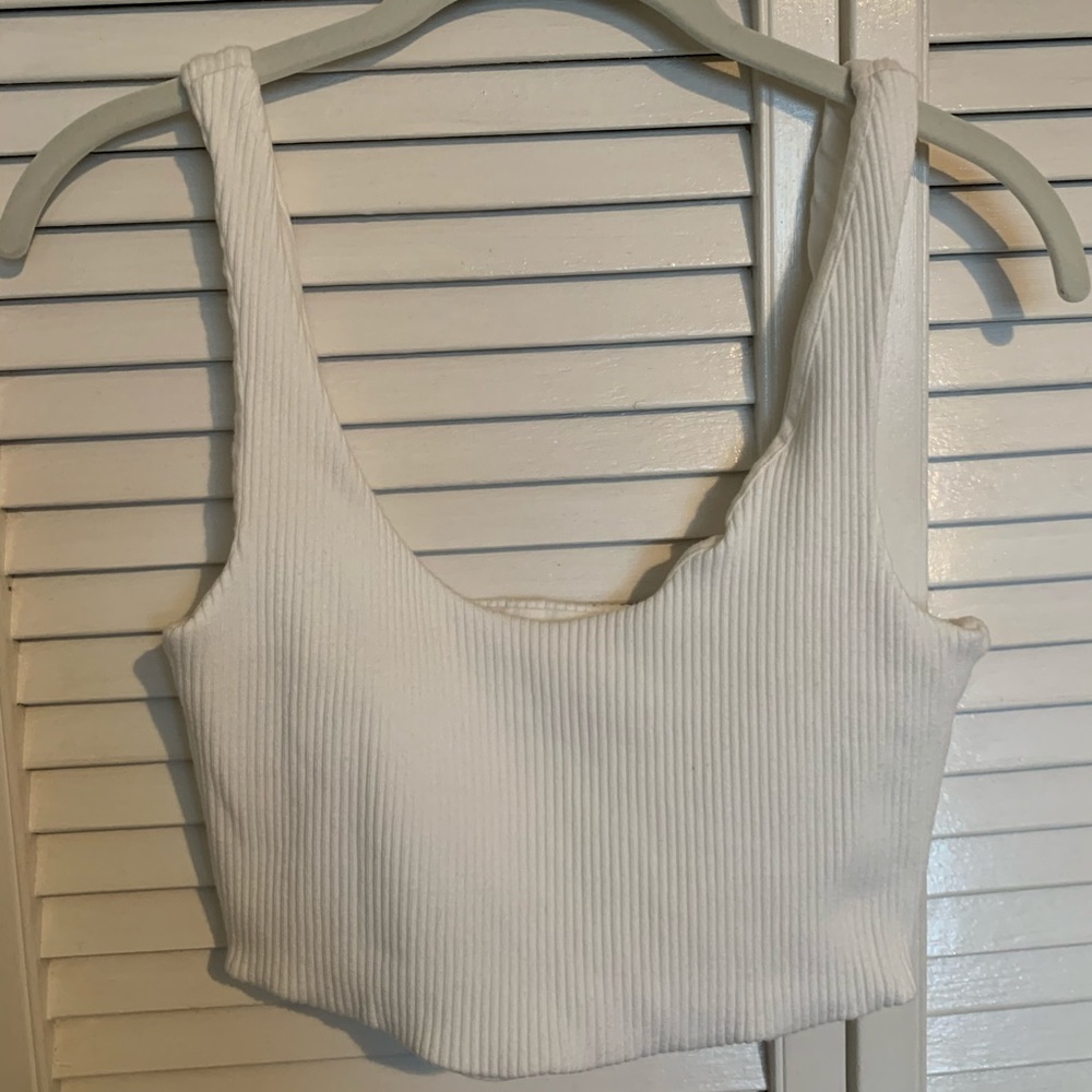 White Cropped Tank